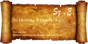 Szikszay Elemér névjegykártya