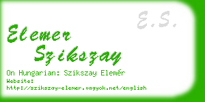 elemer szikszay business card